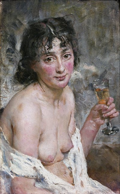 Ragazza con champagne da Hans Olaf Heyerdahl