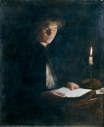 Ragazza che legge da Hans Olaf Heyerdahl