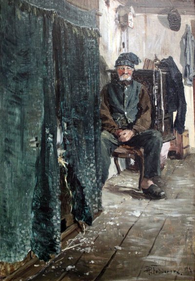 Momme Lorns vicino alla stufa da Hans Peter Feddersen