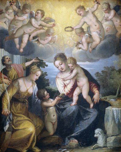 Vergine con Bambino con il giovane Giovanni Battista e Santa Caterina da Hans Rottenhammer (I)