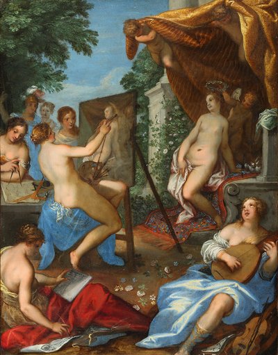 Allegoria delle arti con Pictura che dipinge Venere da Hans Rottenhammer