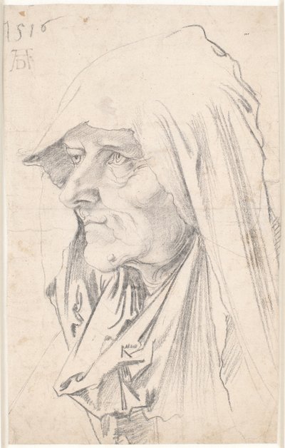 Ritratto di una vecchia di profilo a sinistra da Hans Schäufelein