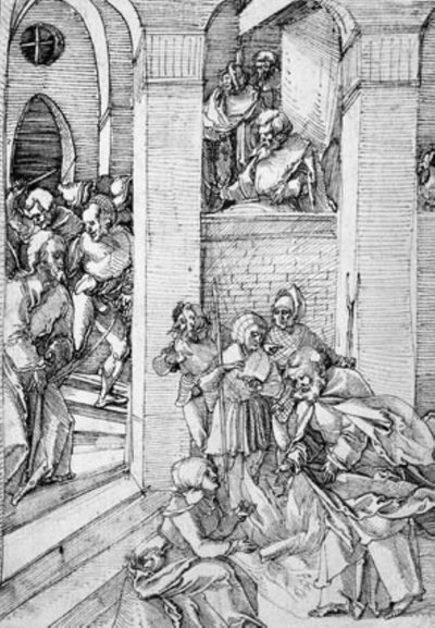 Il rinnegamento di San Pietro nel cortile del sommo sacerdote da Hans Schäufelein