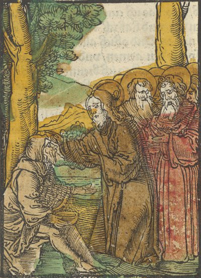 Cristo guarisce il cieco, da Das Plenarium da Hans Schäufelein the Elder