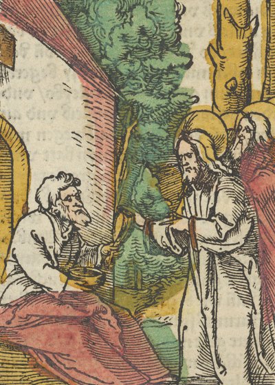 Cristo guarisce il lebbroso, da Das Plenarium, 1517 da Hans Schäufelein the Elder