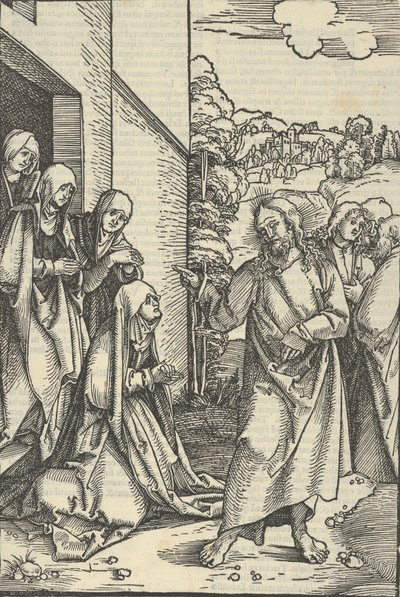 Cristo che si congeda dalla madre, da Speculum passionis domini nostri Ihesu Christi da Hans Schäufelein the Elder