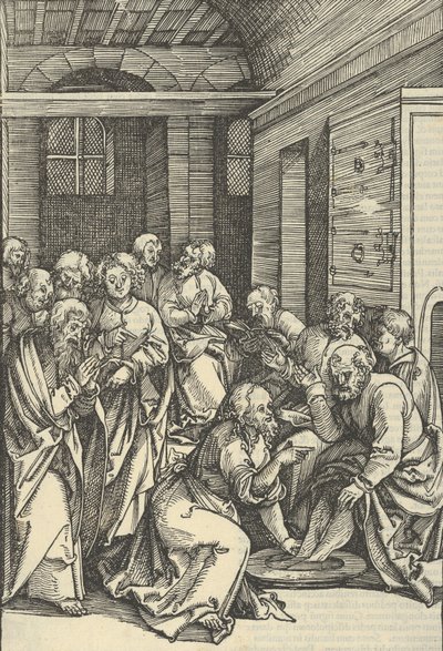 Cristo lava i piedi a San Pietro, da Speculum passionis domini nostri Ihesu Christi da Hans Schäufelein the Elder