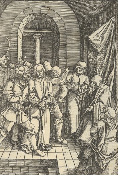 Cristo davanti ad Anna, da Speculum passionis domini nostri Ihesu Christi, 1507 da Hans Schäufelein the Elder