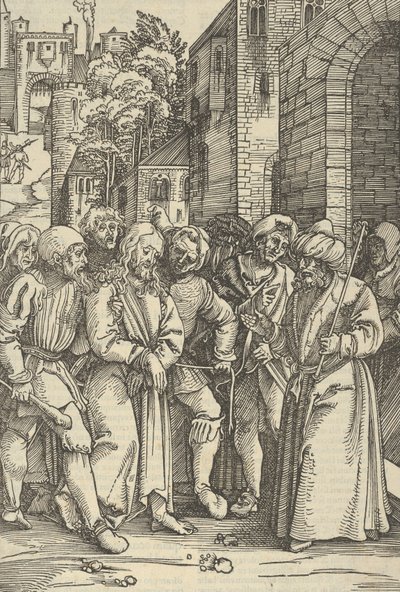 Cristo davanti a Pilato davanti al suo Palazzo, dallo Speculum passionis domini nostri Ihesu C... da Hans Schäufelein the Elder