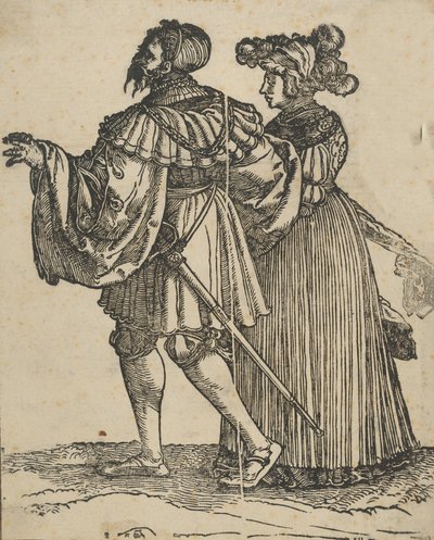 Coppia che cammina a sinistra VI, dalla serie I ballerini di nozze da Hans Schäufelein the Elder