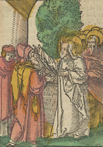 Parabola dei farisei e del pubblicano, da Das Plenarium da Hans Schäufelein the Elder