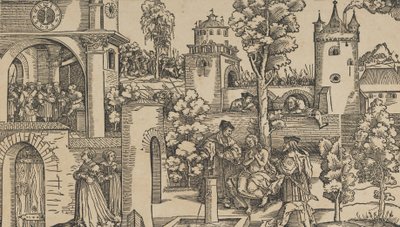 La storia di Susanna, 1536 da Hans Schäufelein the Elder