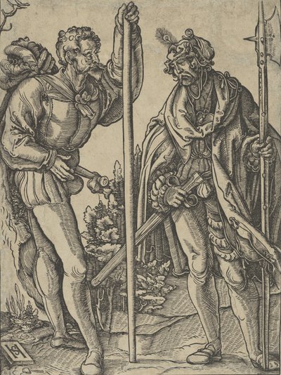 Due soldati con lancia e alabarda che conversano, ca. 1515 da Hans Schäufelein the Elder