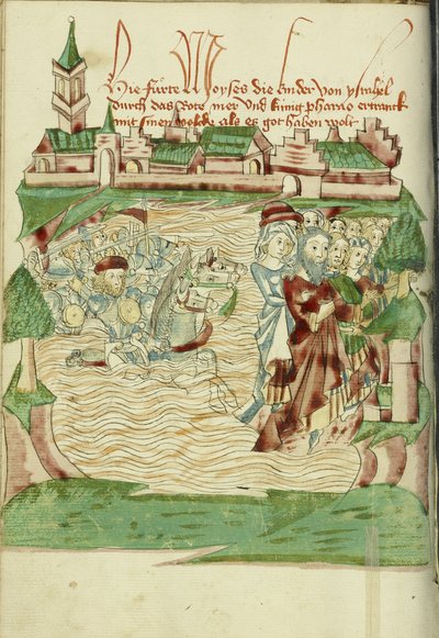 Il passaggio del Mar Rosso Ms Ludwig XV 9 fol. 56v, 1469 da Hans Schilling