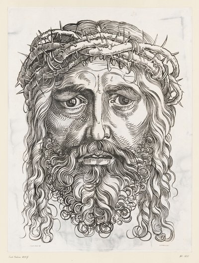 Grande testa di Cristo con corona di spine da Hans Sebald (after) Beham