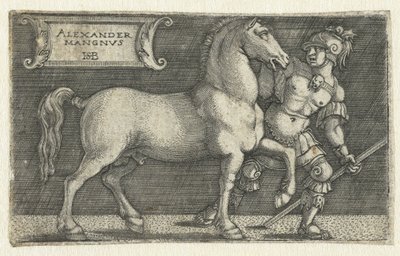 Alessandro Magno con il suo cavallo Bucefalo da Hans Sebald Beham