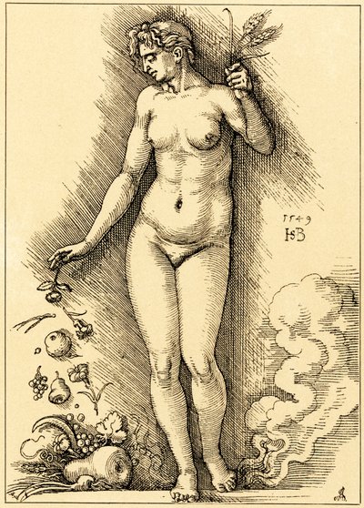 Cerere, spargendo frutti da Hans Sebald Beham