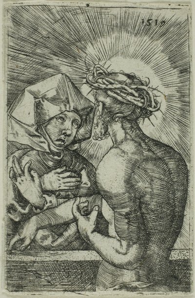 Cristo coronato di spine parla a sua madre da Hans Sebald Beham