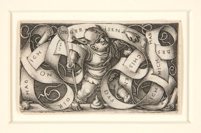 Der Kleine Schalksnarr mit grossen Schrift band (Il piccolo buffone) da Hans Sebald Beham