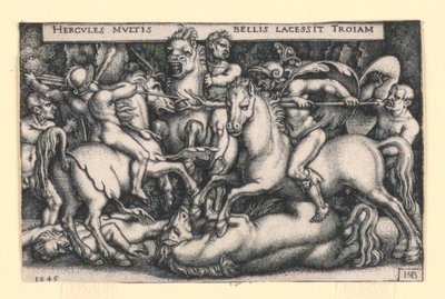 Ercole Combatte contro i Troiani da Hans Sebald Beham