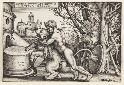 Ercole e il leone di Nemea da Hans Sebald Beham