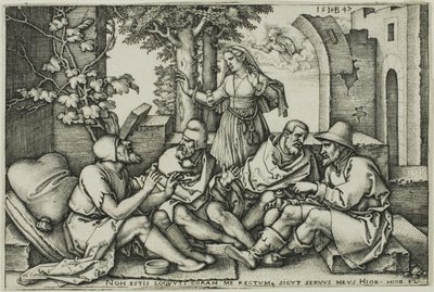 Giobbe che conversa con i suoi amici da Hans Sebald Beham