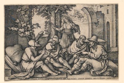 Giobbe che conversa con i suoi amici da Hans Sebald Beham
