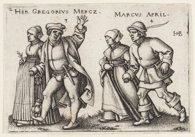 Marzo e aprile da Hans Sebald Beham