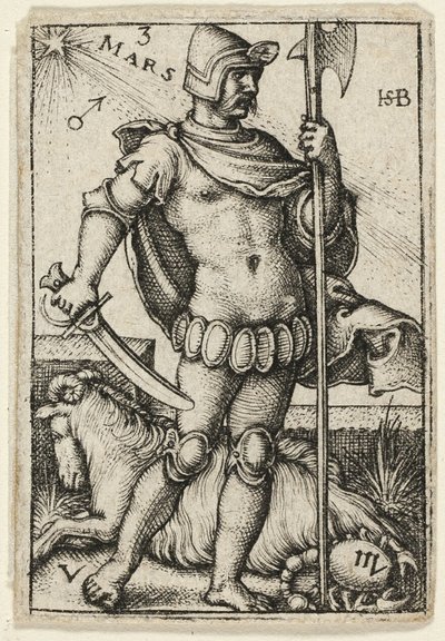 Marte, tavola tre da I sette pianeti con gli zodiaci da Hans Sebald Beham