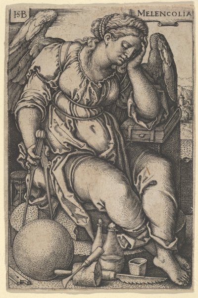 Melancholia, c.1500-50 (incisione) da Hans Sebald Beham