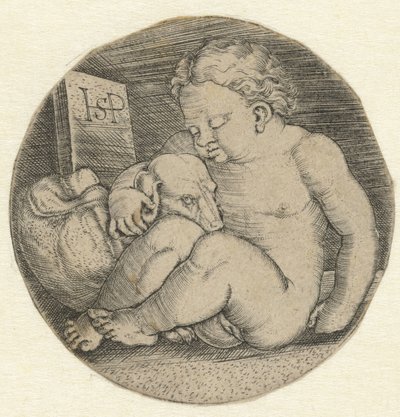 Ragazza nuda con un cane da Hans Sebald Beham
