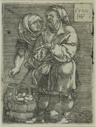 Coppia di contadini che vendono uova da Hans Sebald Beham