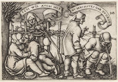 Contadini dietro la siepe da Hans Sebald Beham