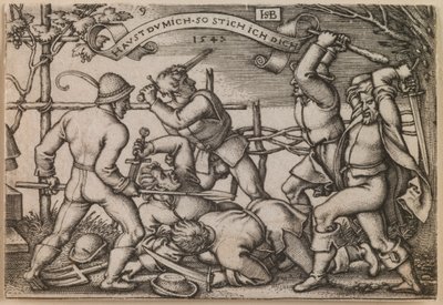 "La rissa dei contadini" dalla serie "La festa dei contadini o i dodici mesi". da Hans Sebald Beham