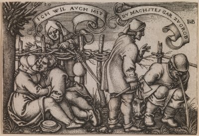 "I contadini dietro la siepe" dalla serie "La festa dei contadini o i dodici mesi". da Hans Sebald Beham