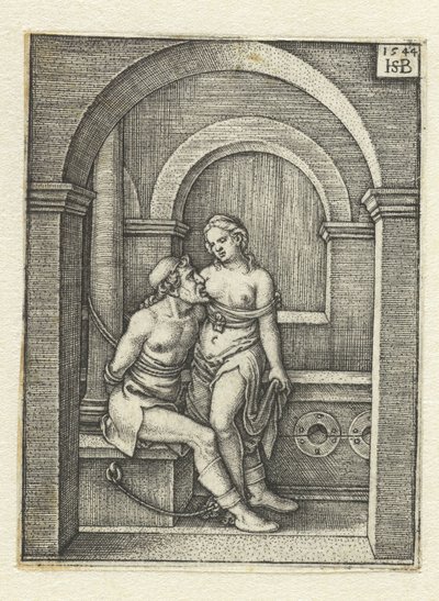 Pero allatta Cimon incatenato in prigione da Hans Sebald Beham