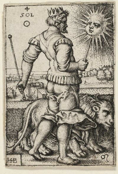 Sole, tavola quattro da I sette pianeti con i segni zodiacali da Hans Sebald Beham