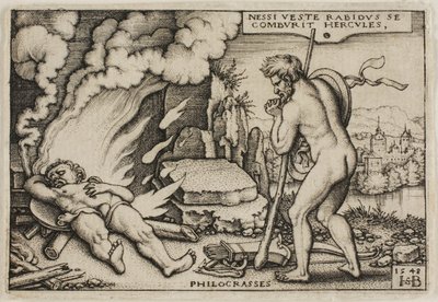 La morte di Ercole, da Le fatiche di Ercole da Hans Sebald Beham