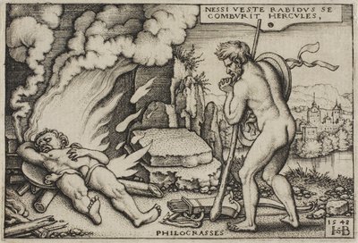 La morte di Ercole, dai lavori di Ercole, 1548 da Hans Sebald Beham