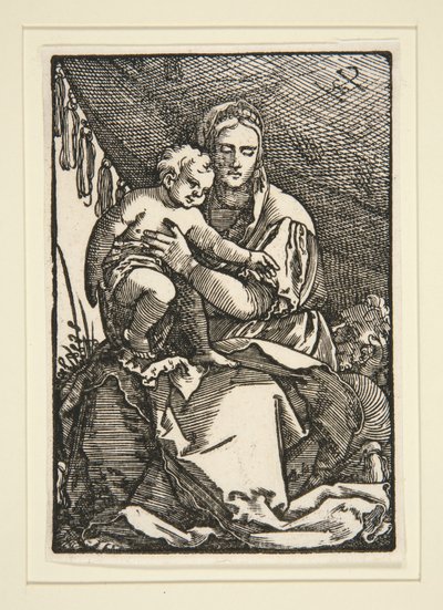 La Sacra Famiglia sotto il baldacchino da Hans Sebald Beham