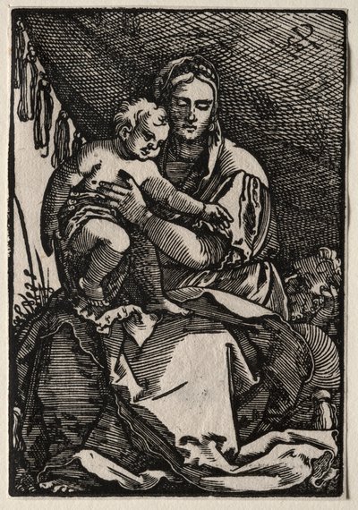 La Sacra Famiglia sotto una tenda da Hans Sebald Beham