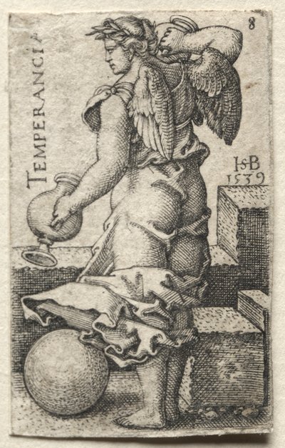 La Conoscenza di Dio e le Sette Virtù Cardinali: Temperanza - Temperancia da Hans Sebald Beham