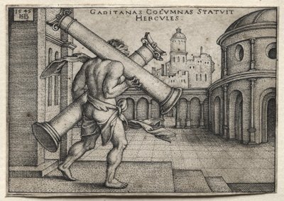 Ercole che trasporta le colonne di Gades da Hans Sebald Beham