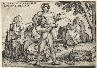 Le fatiche di Ercole: Ercole che schiaccia Anteo, 1545 da Hans Sebald Beham