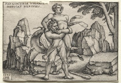 Le fatiche di Ercole: Ercole che schiaccia Anteo, 1545 da Hans Sebald Beham
