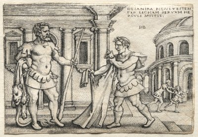 Le fatiche di Ercole: Ercole riceve il mantello intriso di sangue di Nesso, 1542 da Hans Sebald Beham