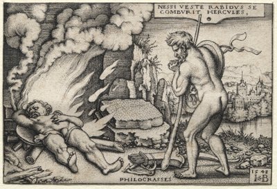 Le fatiche di Ercole: Ercole sulla sua pira da Hans Sebald Beham