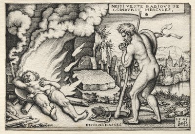 Le fatiche di Ercole: Ercole sulla sua pira da Hans Sebald Beham
