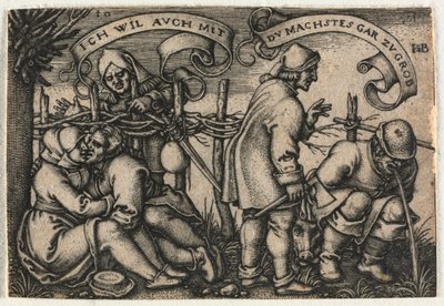 Il matrimonio contadino o i dodici mesi: n. 10, 1546 da Hans Sebald Beham