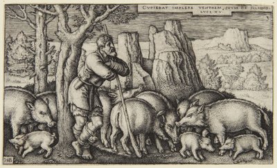 Il figliol prodigo III: il figlio tra i porci da Hans Sebald Beham